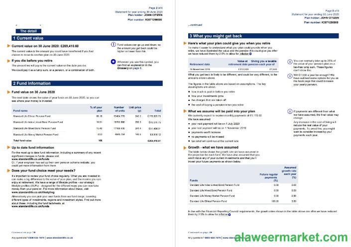 United Kingdom Standard Life utility bill template in Word and PDF format, 7 pages 3 4